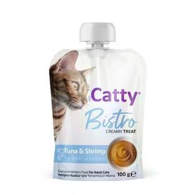 Catty Bistro Ton Balıklı ve Karidesli 100 gr Krema Kedi Ödül Maması