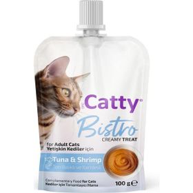 Catty Bistro Ton Balıklı ve Karidesli 100 gr Krema Kedi Ödül Maması