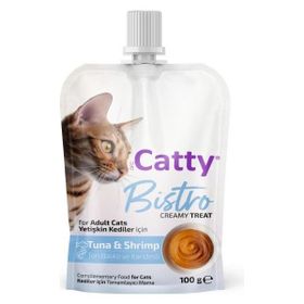 Catty Bistro Ton Balıklı ve Karidesli 100 gr Krema Kedi Ödül Maması