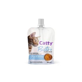 Catty Bistro Ton Balıklı ve Karidesli 100 gr Krema Kedi Ödül Maması