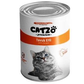 Catzo Premium 400 gr Tavuklu Parça Etli Yetişkin Kedi Konservesi