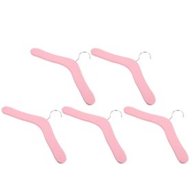 Caxusd 5 Adet Bebek Ahşap Elbise Askısı Çocuk Vestiyer Pembe Bebek Giyim Askıları