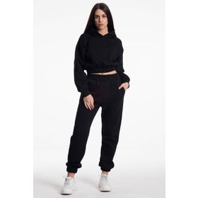 Caya CY84156 Kapüşonlu Oversize Yüksek Bel İçi Polarlı Kumaş Kadın Eşofman Takımı