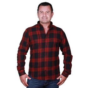 Cazador 2063 Siyah Kırmızı Erkek Oduncu Gömlek