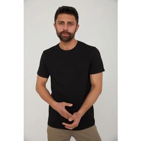 Cazador 4154 Siyah Erkek Battal O Yaka T-Shirt