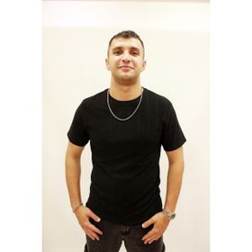 Cazador 4161 Kendinden Dokulu Örme Bisiklet Yaka Siyah Erkek T-shirt