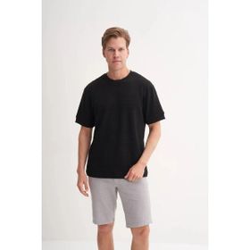 Cazador 4207 Polo Yaka Regular Fit Örme Dokulu Siyah Erkek T-shirt