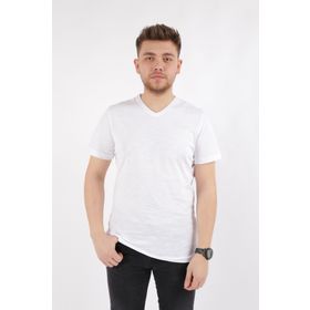 Cazador 4601 Beyaz Orta V Flamlı Erkek T-shırt