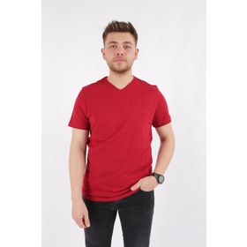 Cazador 4601 Beyaz Orta V Flamlı Erkek T-shırt