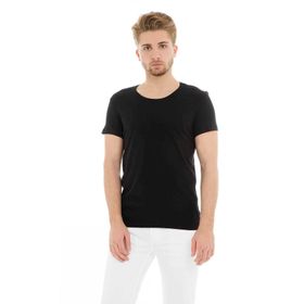 Cazador 4602 Siyah Orta Bisiklet Yaka Flamlı Erkek T-Shirt