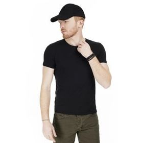 Cazador 4602 Siyah Orta Bisiklet Yaka Flamlı Erkek T-Shirt