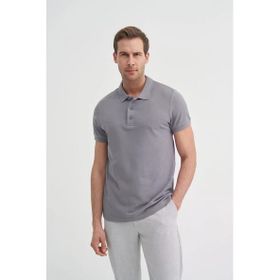 Cazador 46130 Polo Pıke Tshırt Erkek Polo Yaka Açık Gri Tişört