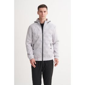 Cazador CAZ 13115 Gri Kapşonlu Beli Lastikli Erkek Micro Mont
