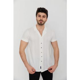 Cazador Caz 2000 Ekru Erkek Kısa Kollu Gömlek