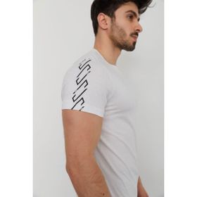 Cazador CAZ 4070 Baskılı Sırt Yaka Beyaz Erkek T-Shirt