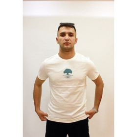 Cazador CAZ 4170 Ekru Baskılı Bisiklet Yaka Erkek T-Shirt