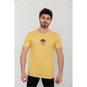 Cazador CAZ 4170 Hardal Baskılı Bisiklet Yaka Erkek T-Shirt