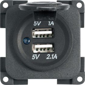 CBE MP2USB 5V 1A + 2.1A Çift USB Şarj Soketi Kapaklı Giriş