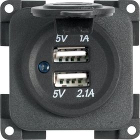 CBE MP2USB 5V 1A + 2.1A Çift USB Şarj Soketi Kapaklı Giriş
