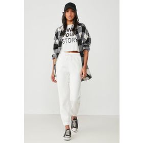 C&City 802 Basic Jogger Ekru Kadın Eşofman Altı