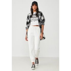 C&City 802 Basic Jogger Ekru Kadın Eşofman Altı