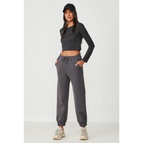 C&City 806 Füme Jogger Lastikli Kadın Spor Eşofman Altı
