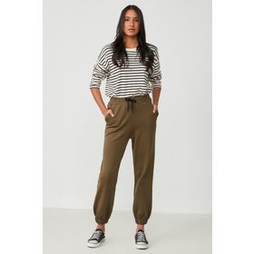 C&City 806 Haki Jogger Lastikli Kadın Spor Eşofman Altı