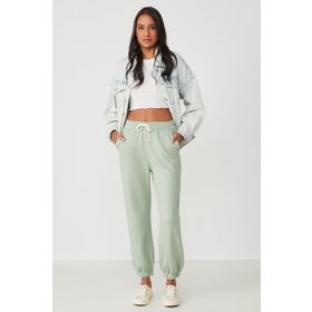 C&City 806 Jogger Lastikli Spor Fıstık Yeşili Kadın Eşofman Altı
