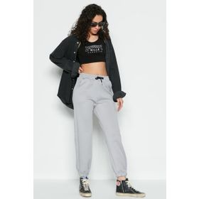 C&City 806 Jogger Lastikli Spor Gri Kadın Eşofman Altı
