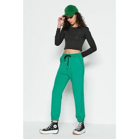 C&City 806 Jogger Lastikli Spor Yeşil Kadın Eşofman Altı