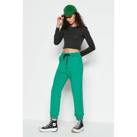 C&City 806 Jogger Lastikli Spor Yeşil Kadın Eşofman Altı