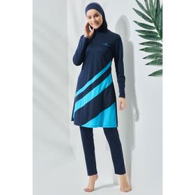 C&City C11020 Koyu Lacivert Tam Kapalı Tesettür Mayo
