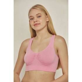 C&City C14001 Pembe Neon Dikişsiz Sporcu Büstiyer