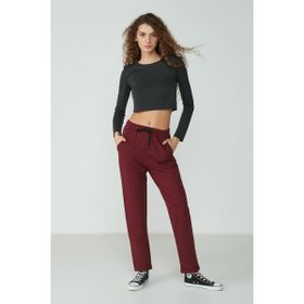 C&City Duble Paça 738 Bordo Kadın Eşofman Altı