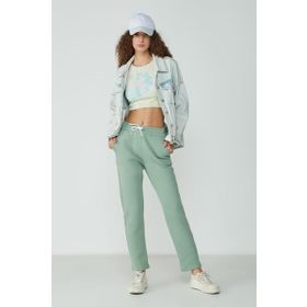 C&City Düz Paça 901 Fıstık Yeşil Kadın Eşofman Altı