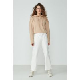 C&City Wide Leg İspanyol Paça 736 Ekru Kadın Eşofman Altı