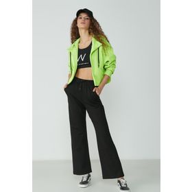C&City Wide Leg İspanyol Paça 736 Siyah Kadın Eşofman Altı