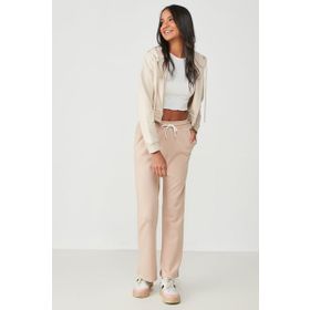 C&City Wide Leg İspanyol Paça 736 Sütlü Kahve Kadın Eşofman Altı