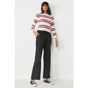C&City Wide Leg İspanyol Paça 804 Siyah Kadın Eşofman Altı