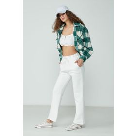 C&City Wide Leg İspanyol Paça 904 Ekru Kadın Eşofman Altı
