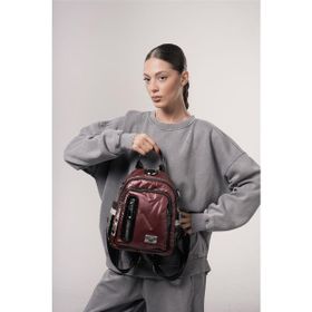 Ççs 18059 Bordo Kadın Omuz ve Sırt Çantası