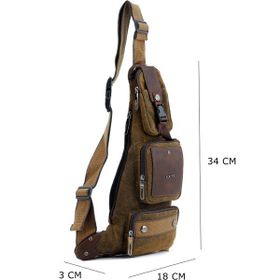 Ççs 30700-KH Body Bag Kahverengi Kumaş Sırt Çantası