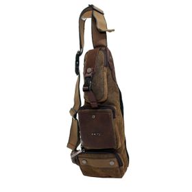 Ççs 30700-KH Body Bag Kahverengi Kumaş Sırt Çantası