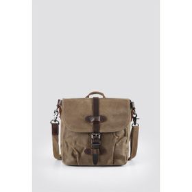 Ççs 31487 Haki Mumlanmış Kanvas Retro Omuz Çantası