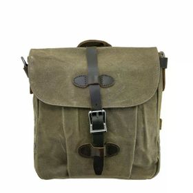 Ççs 31487 Haki Mumlanmış Kanvas Retro Omuz Çantası