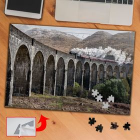CD7FE Köprü Üstünde Tren Yolu 240 Parça Puzzle Yapboz Tablo