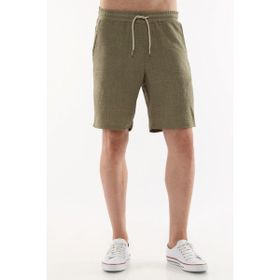 Cedy Denim C348 Haki Sentetik Keten Yüksek Bel Lastikli, Bol Kesim Erkek Şort