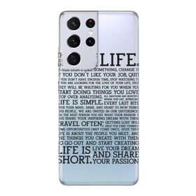 Cekuonline Samsung Galaxy S21 Ultra Travel Life Desenli Silikon Kapaklı Cep Telefonu Kılıf