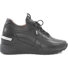Celal Gültekin Kadın Siyah Dolgu Topuklu Deri Sneaker