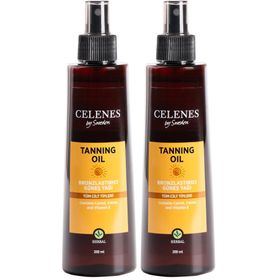 Celenes Herbal Taning Oil 2x200 ml Bronzlaştırıcı Güneş Yağı